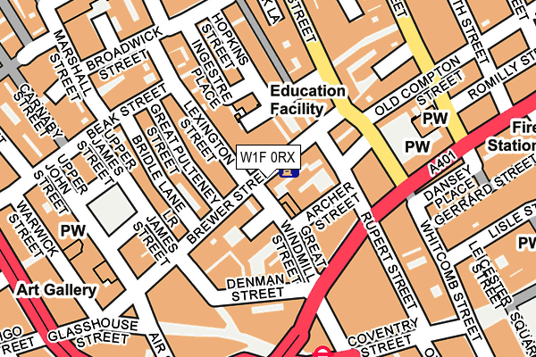 W1F 0RX map - OS OpenMap – Local (Ordnance Survey)