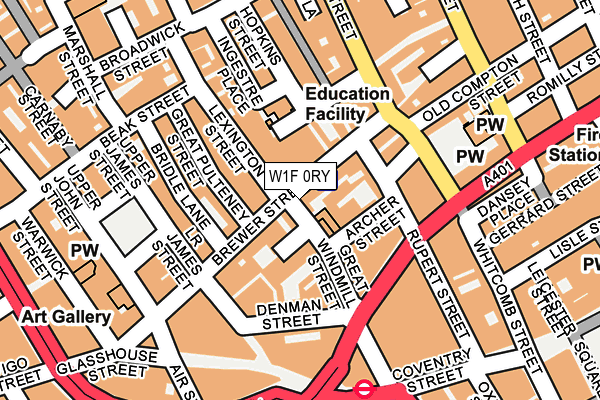 W1F 0RY map - OS OpenMap – Local (Ordnance Survey)