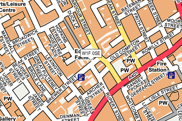 W1F 0SE map - OS OpenMap – Local (Ordnance Survey)