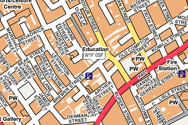 W1F 0SF map - OS OpenMap – Local (Ordnance Survey)