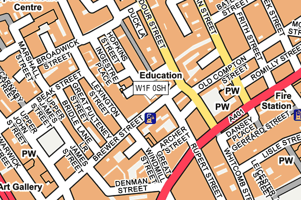 W1F 0SH map - OS OpenMap – Local (Ordnance Survey)