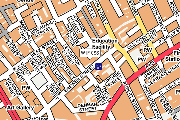W1F 0SS map - OS OpenMap – Local (Ordnance Survey)