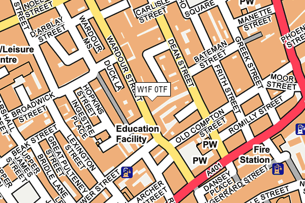 W1F 0TF map - OS OpenMap – Local (Ordnance Survey)