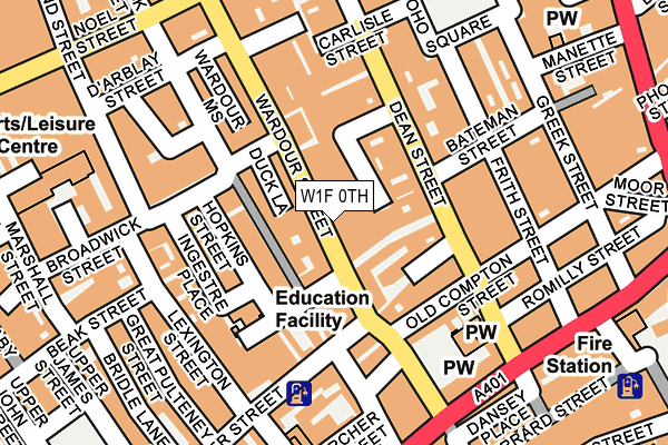 W1F 0TH map - OS OpenMap – Local (Ordnance Survey)