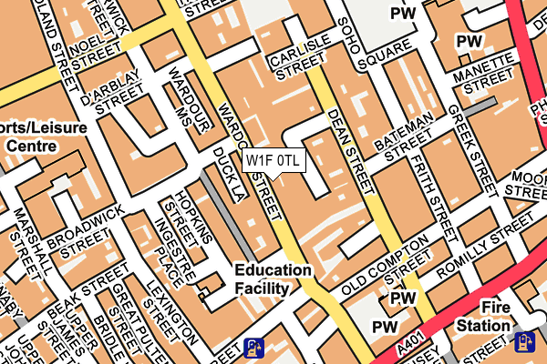 W1F 0TL map - OS OpenMap – Local (Ordnance Survey)