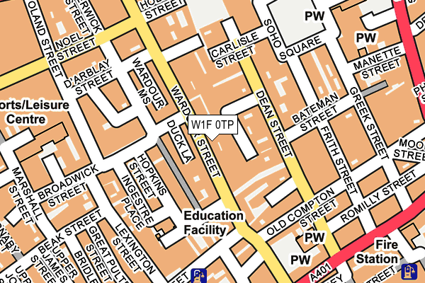 W1F 0TP map - OS OpenMap – Local (Ordnance Survey)