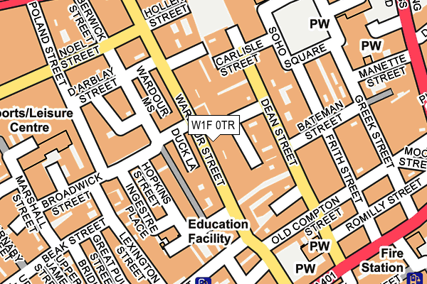 W1F 0TR map - OS OpenMap – Local (Ordnance Survey)