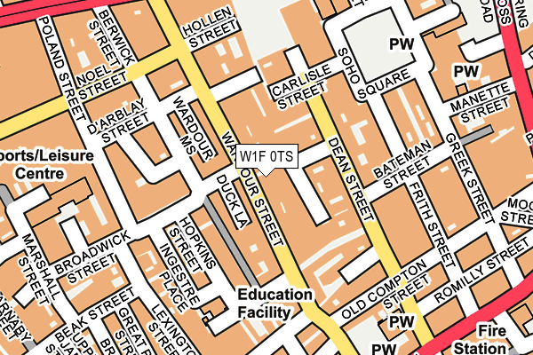 W1F 0TS map - OS OpenMap – Local (Ordnance Survey)