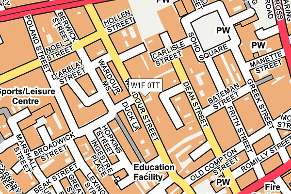 W1F 0TT map - OS OpenMap – Local (Ordnance Survey)