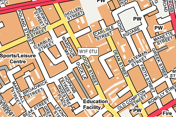 W1F 0TU map - OS OpenMap – Local (Ordnance Survey)