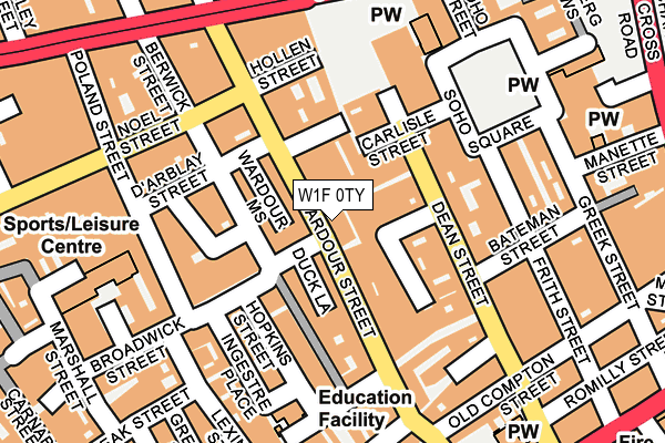 W1F 0TY map - OS OpenMap – Local (Ordnance Survey)