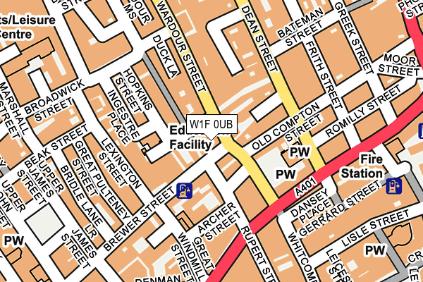 W1F 0UB map - OS OpenMap – Local (Ordnance Survey)
