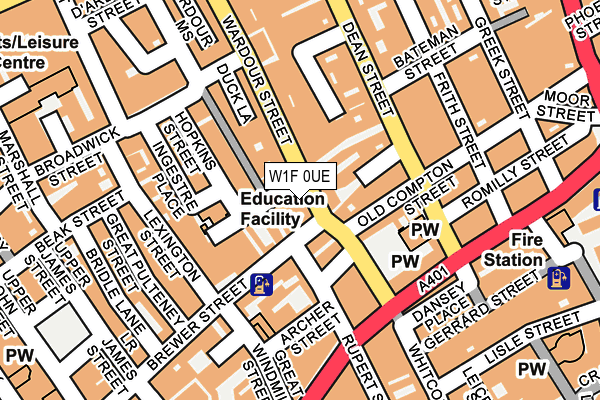 W1F 0UE map - OS OpenMap – Local (Ordnance Survey)