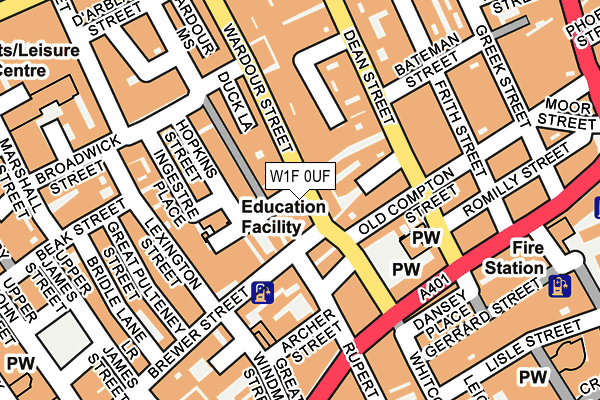 W1F 0UF map - OS OpenMap – Local (Ordnance Survey)