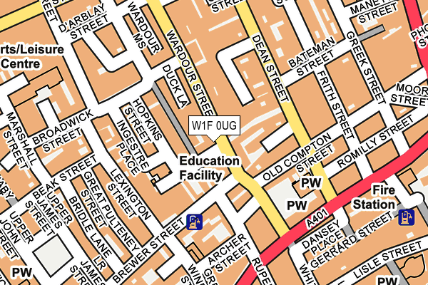 W1F 0UG map - OS OpenMap – Local (Ordnance Survey)