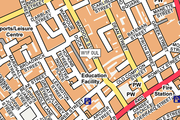 W1F 0UL map - OS OpenMap – Local (Ordnance Survey)