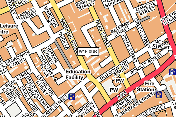 W1F 0UR map - OS OpenMap – Local (Ordnance Survey)
