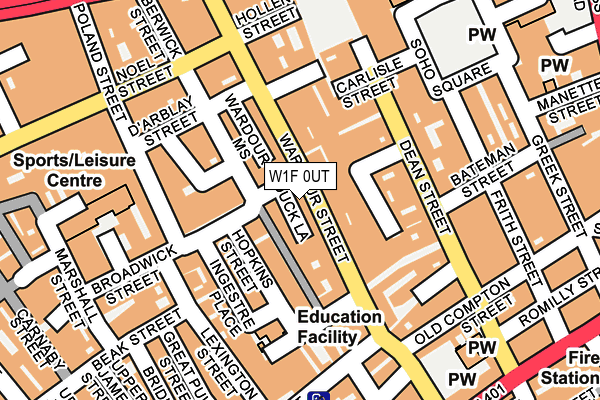 W1F 0UT map - OS OpenMap – Local (Ordnance Survey)