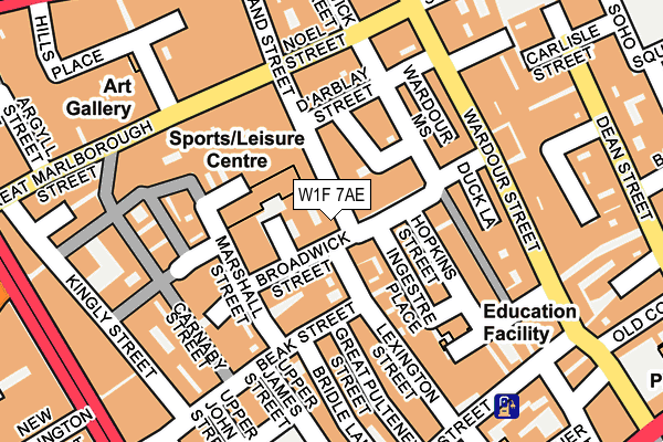 W1F 7AE map - OS OpenMap – Local (Ordnance Survey)