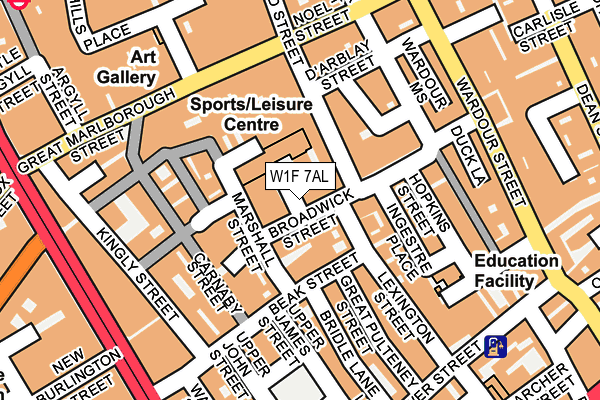 W1F 7AL map - OS OpenMap – Local (Ordnance Survey)