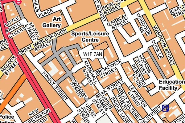 W1F 7AN map - OS OpenMap – Local (Ordnance Survey)