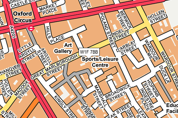 W1F 7BB map - OS OpenMap – Local (Ordnance Survey)