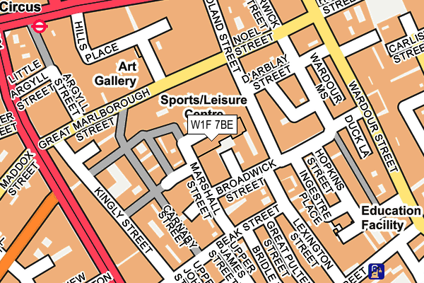 W1F 7BE map - OS OpenMap – Local (Ordnance Survey)