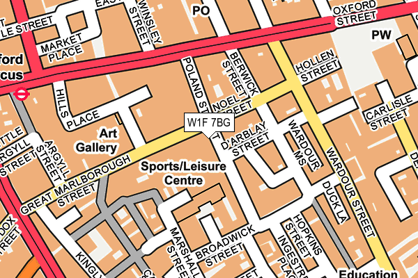 W1F 7BG map - OS OpenMap – Local (Ordnance Survey)