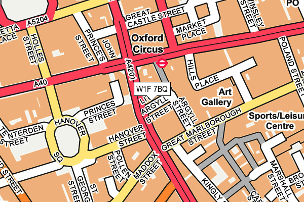 W1F 7BQ map - OS OpenMap – Local (Ordnance Survey)