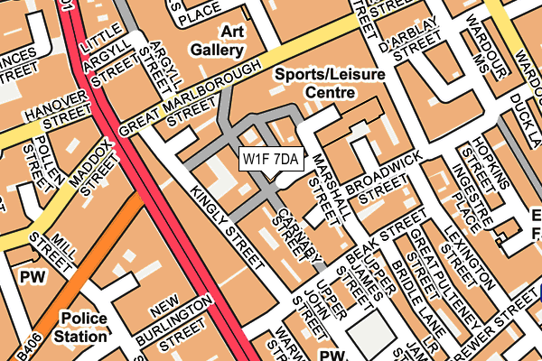 W1F 7DA map - OS OpenMap – Local (Ordnance Survey)
