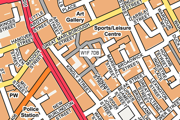 W1F 7DB map - OS OpenMap – Local (Ordnance Survey)