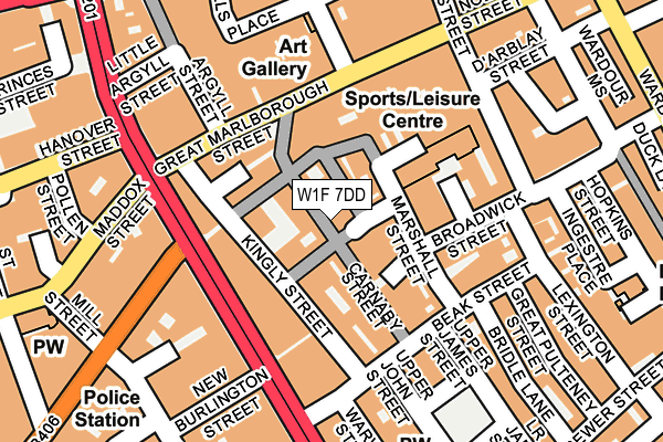 W1F 7DD map - OS OpenMap – Local (Ordnance Survey)