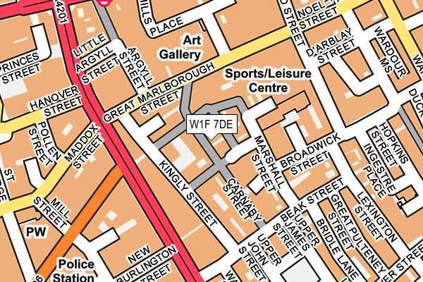 W1F 7DE map - OS OpenMap – Local (Ordnance Survey)