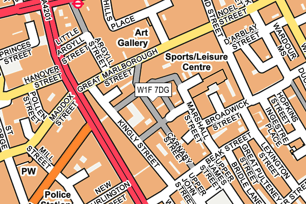 W1F 7DG map - OS OpenMap – Local (Ordnance Survey)