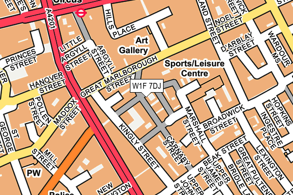 W1F 7DJ map - OS OpenMap – Local (Ordnance Survey)
