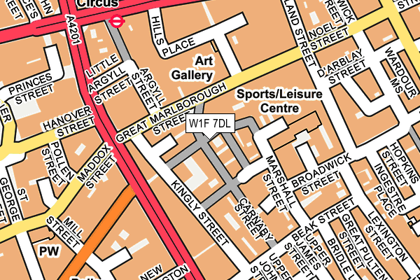 W1F 7DL map - OS OpenMap – Local (Ordnance Survey)