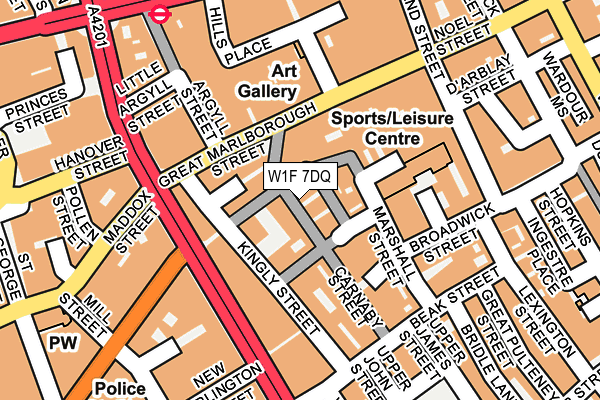 W1F 7DQ map - OS OpenMap – Local (Ordnance Survey)