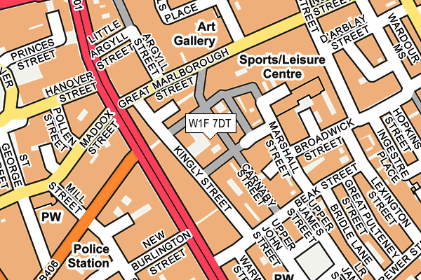 W1F 7DT map - OS OpenMap – Local (Ordnance Survey)