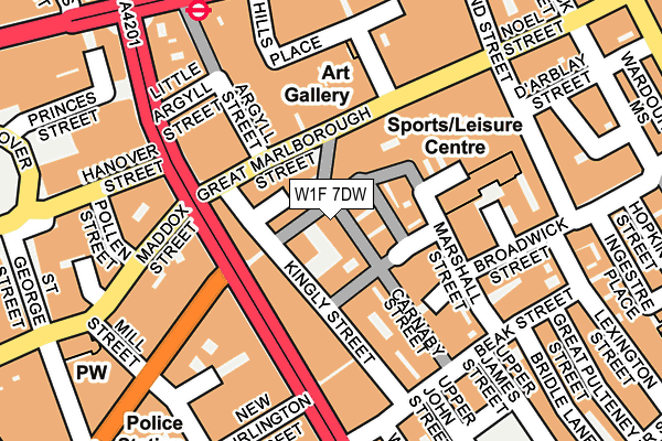 W1F 7DW map - OS OpenMap – Local (Ordnance Survey)