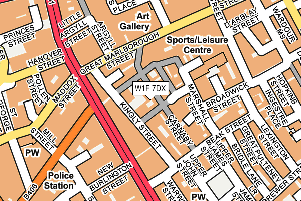 W1F 7DX map - OS OpenMap – Local (Ordnance Survey)