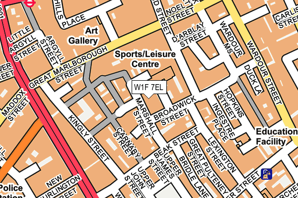 W1F 7EL map - OS OpenMap – Local (Ordnance Survey)