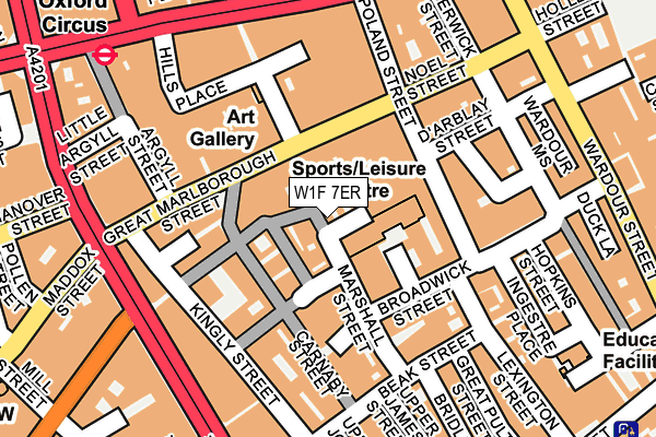 W1F 7ER map - OS OpenMap – Local (Ordnance Survey)