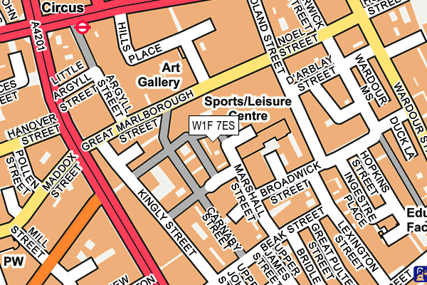 W1F 7ES map - OS OpenMap – Local (Ordnance Survey)