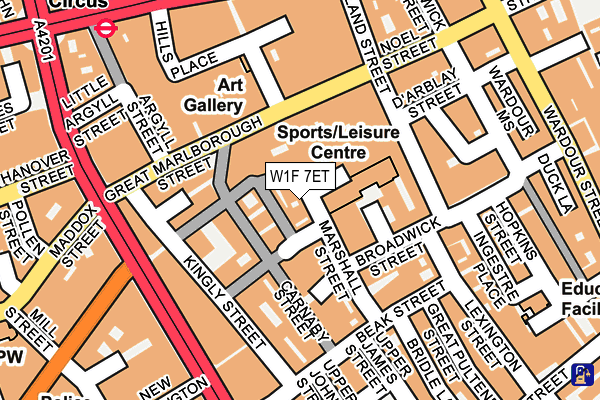 W1F 7ET map - OS OpenMap – Local (Ordnance Survey)