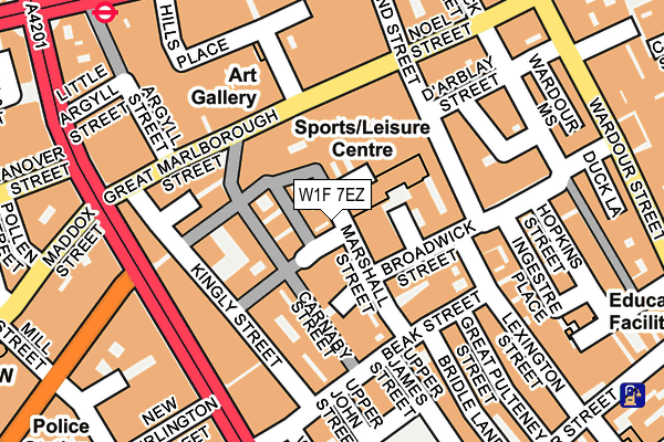 W1F 7EZ map - OS OpenMap – Local (Ordnance Survey)