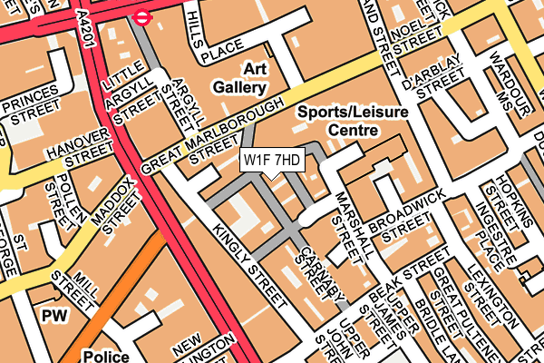 W1F 7HD map - OS OpenMap – Local (Ordnance Survey)