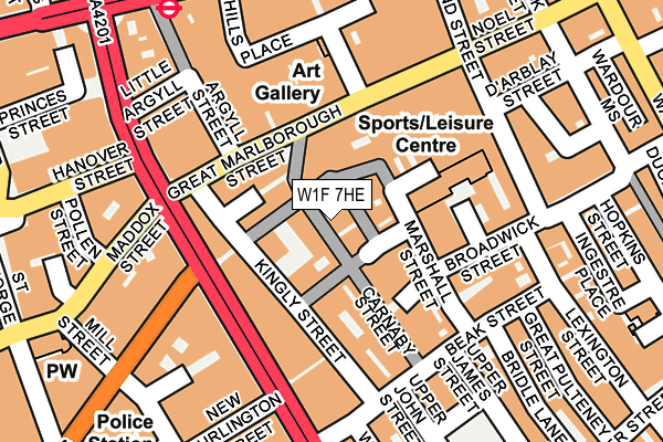 W1F 7HE map - OS OpenMap – Local (Ordnance Survey)