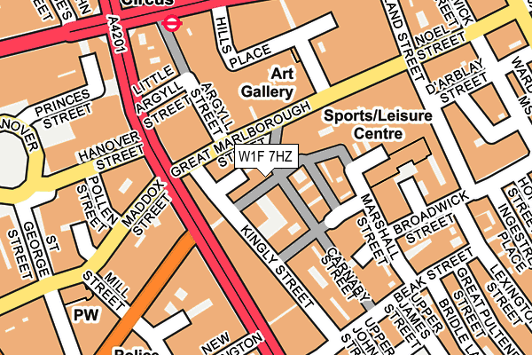 W1F 7HZ map - OS OpenMap – Local (Ordnance Survey)