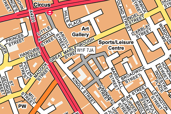 W1F 7JA map - OS OpenMap – Local (Ordnance Survey)