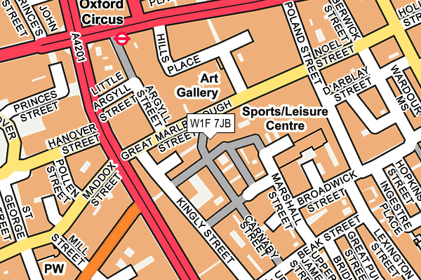 W1F 7JB map - OS OpenMap – Local (Ordnance Survey)